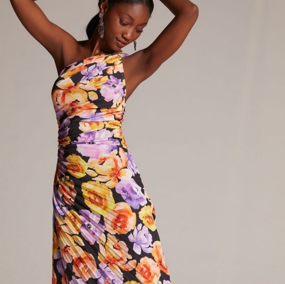 Geisha Designs Asymmetrical Floral Dress - M